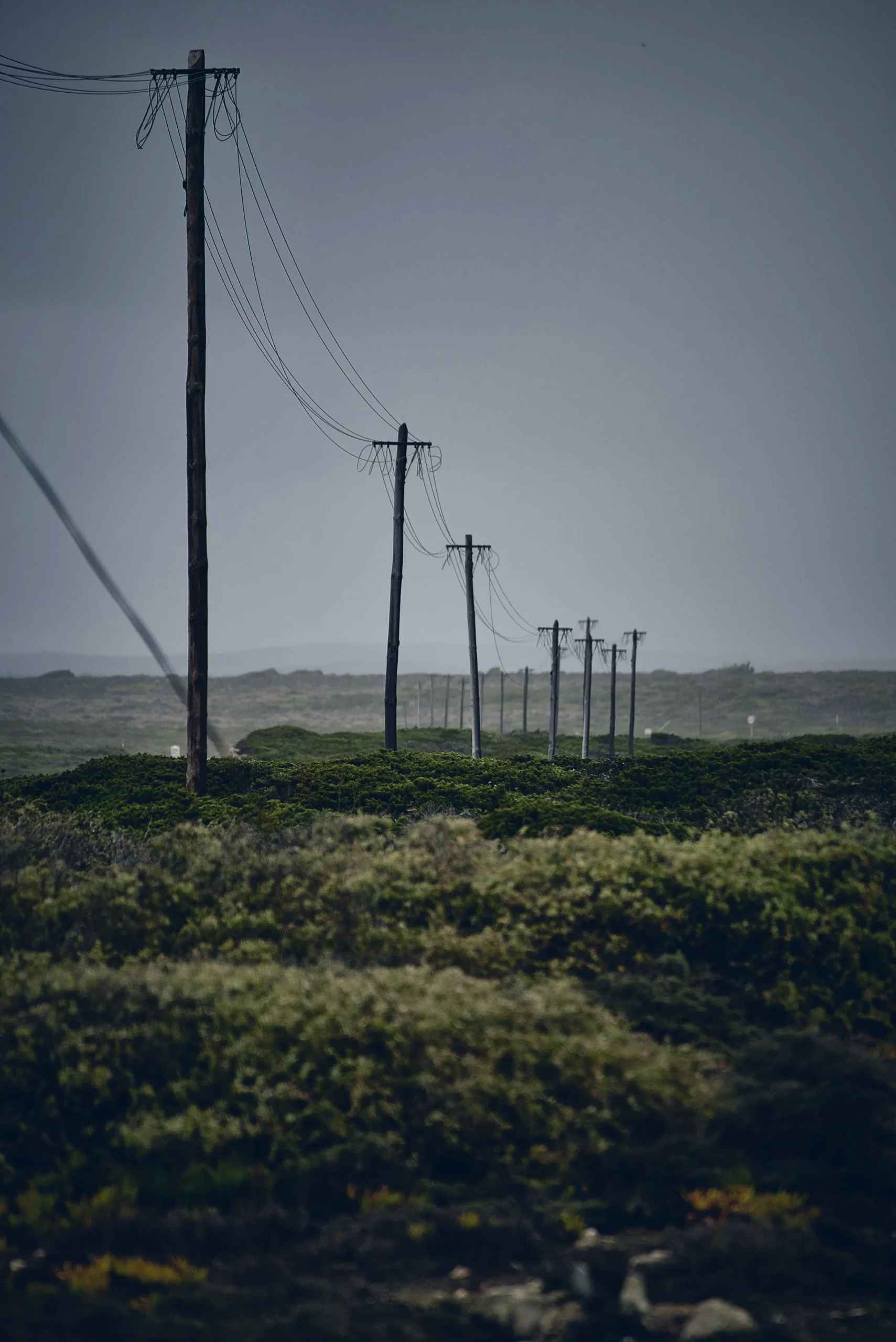 Postes de eletricidade em Sagres